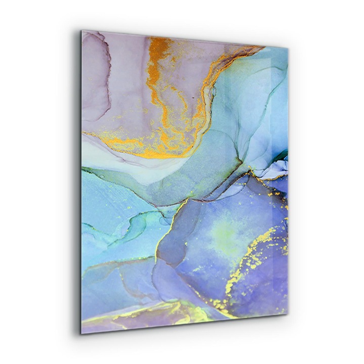 Dekoratív panel, Wallfluent, Üveg, Blue Energy Absztrakció, Többszínű, 60x80 cm, 010010510140000077412