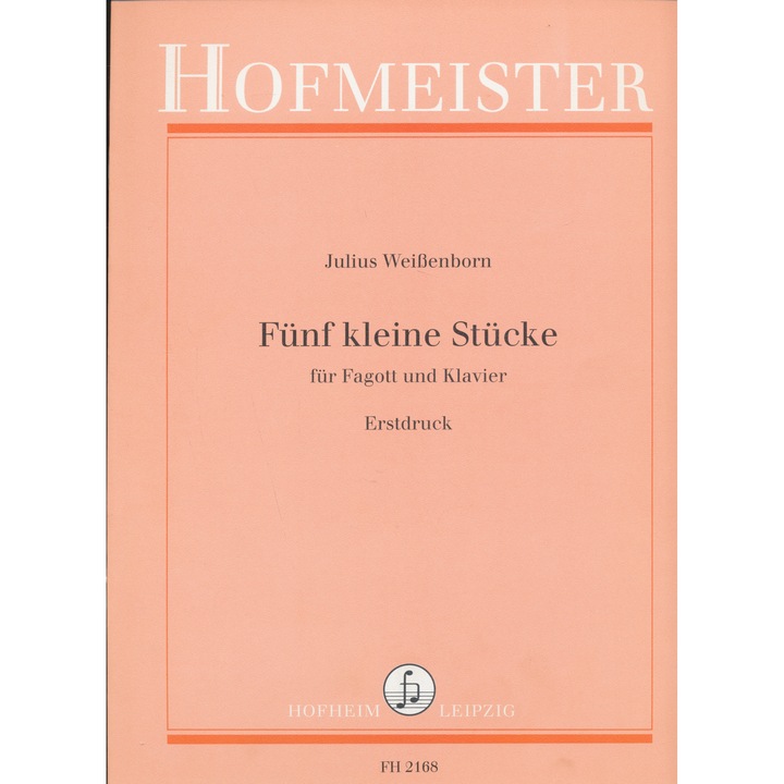 Julius Weissenborn: Cinci piese mici - pentru fagot și acompaniament de pian