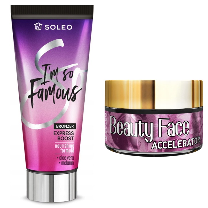 Lotiune autobronzanta + Crema pentru ingrijire fata, Soleo, 150ml / 15ml