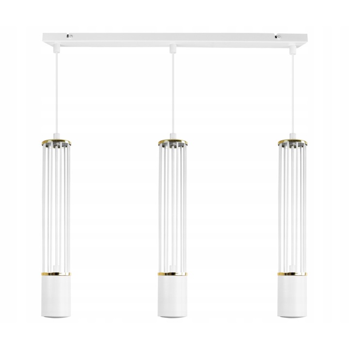 Модерен полилей с 3 висулки, Light Home, 3xGU10, Регулируема дължина, Метал, Бял