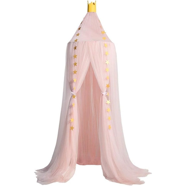 Princess ágy baldachin gyerekeknek, Walalla, 240x60 cm, Pink
