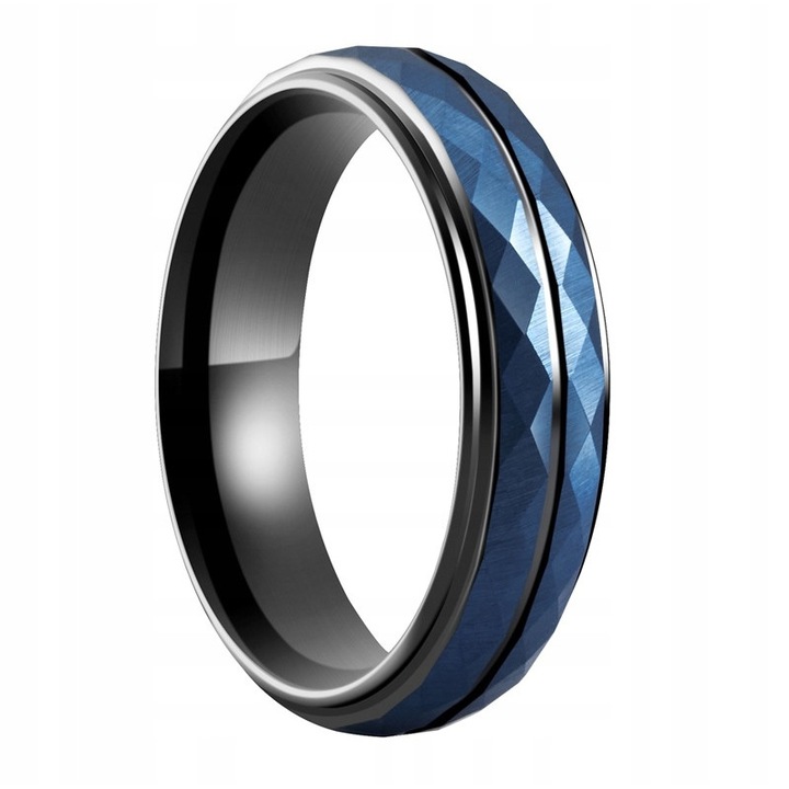 Inel, Wolfring, Otel, Negru, Albastru