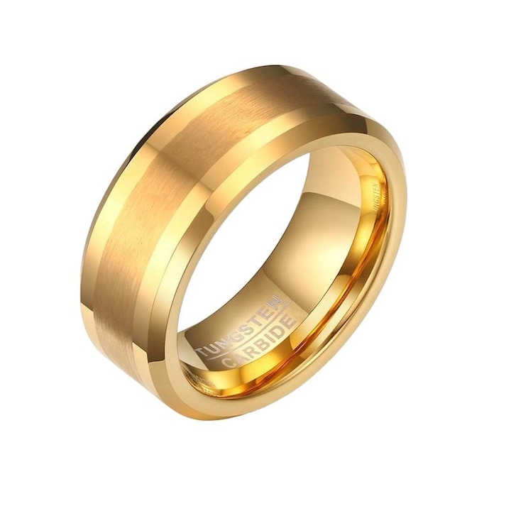 Inel pentru barbati, Wolfring, Otel tungsten, Auriu, EU25/US11