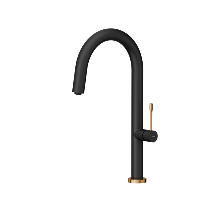 Смесител за кухня HALEY T LINE SteelQ, чист карбон / мед Nano PVD