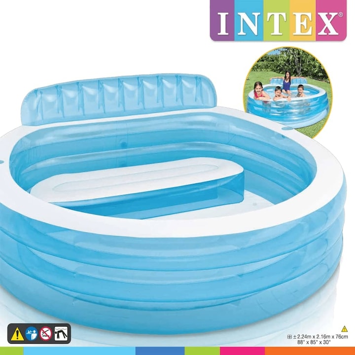 Swim Center Надуваем басейн "Family Lounge Pool" INTEX, 57190NP, 12.76 Kg, Винил, 224 x 216 x 76 см