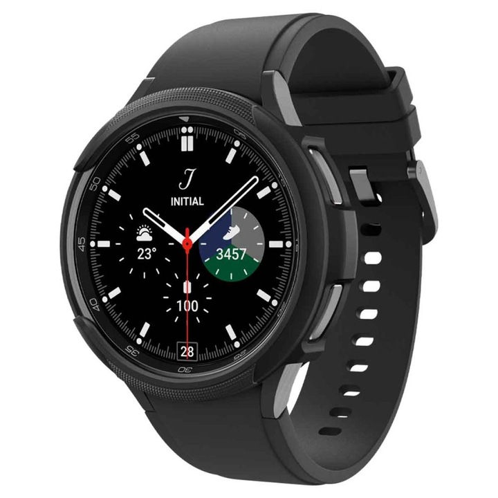 Защитен калъф за часовник, съвместим със Samsung Galaxy Watch 4 Classic 42mm, Liquid Air, TPU, Матово черно