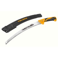 Fierastrau Mana Gradina cu Teaca 350 mm GARDENEST by TOLSEN, Lama 6TPI 65Mn, Maner Plastic Bicomponent, Compatibil cu Maner Telescopic Cod 31049, lama otel tratat termic, dinti caliti, ideal pentru taiere crengi si lemn verde, teaca protectie inclusa