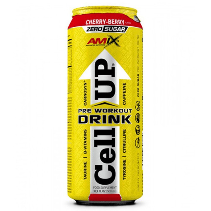 Bautura energizanta, Amix, Cellup Pre Workout Drink, Cherry - Berry, 500 ml