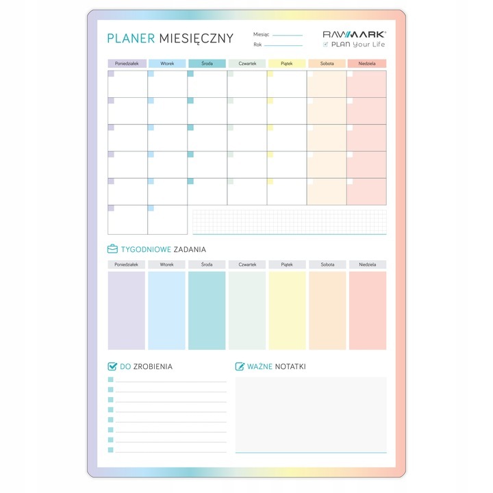 Planificator Lunar Magnetic 60x45, Versiunea in Limba Poloneza, Marker in Set