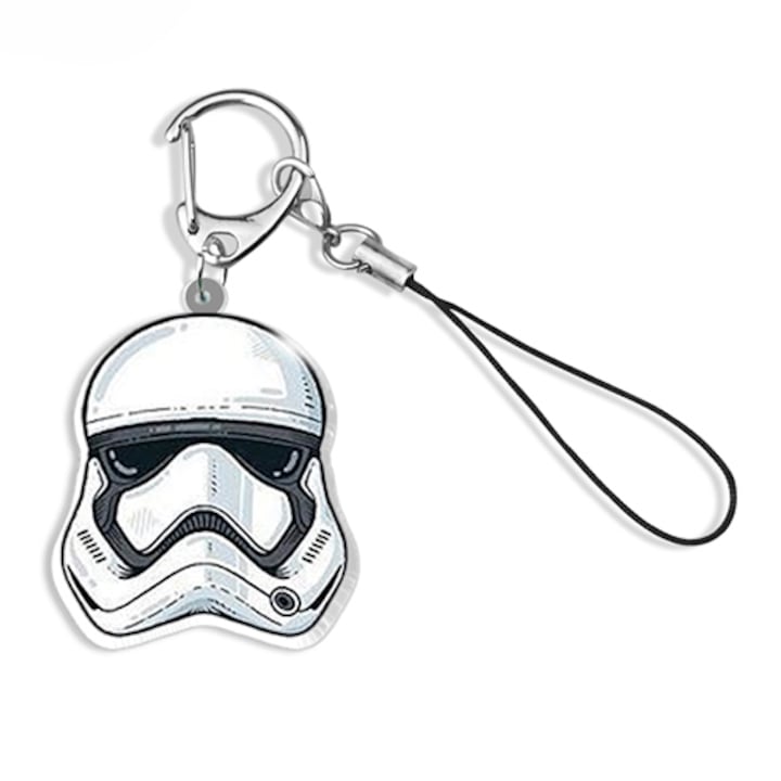 Ключодържател, Zamo®, Междузвездни войни, глава на Stormtrooper, за организиране на ключове, 4x6 см, бял