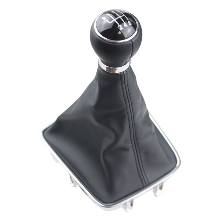 Топка с маншон за скоростен лост Emzone за VW Sharan 2010 - 2013, Tiguan 2007 - 2013, VW GOLF 5+, 6 скорости, Черен