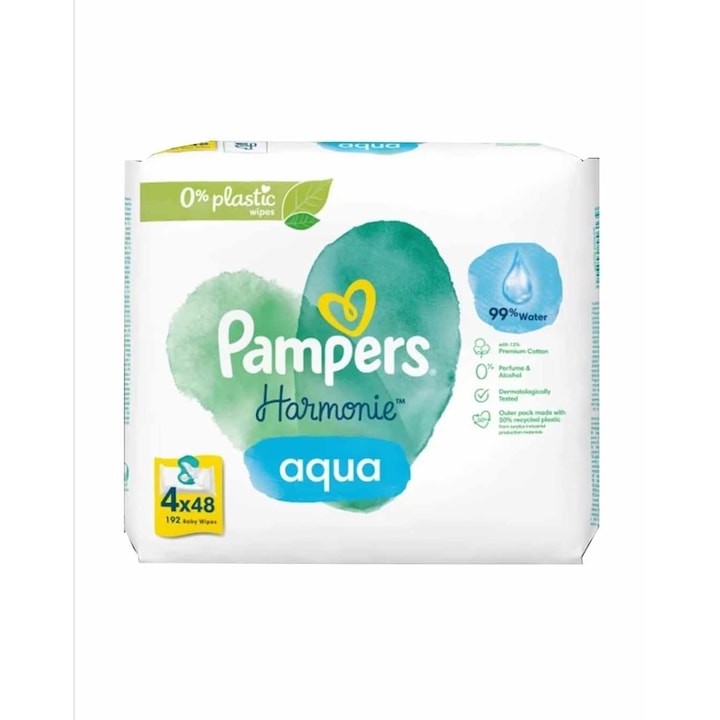 Servetele umede Pampers Harmonie Aqua, 4 pachete x 48, 192buc, SE010