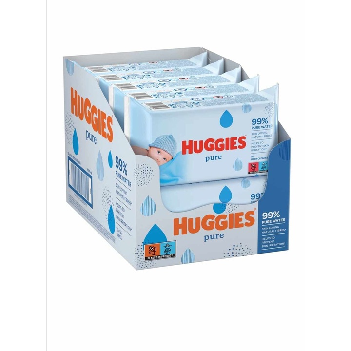 Servetele umede Huggies Pure,10 pachete x 56, 560 buc, SE011