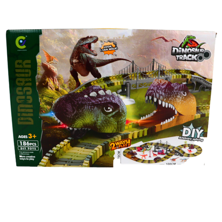 Játék dinoszaurusz teherautó modell, különböző alkatrészek és formák, lánctalp, 1000 cm, többszínű, Dalimag