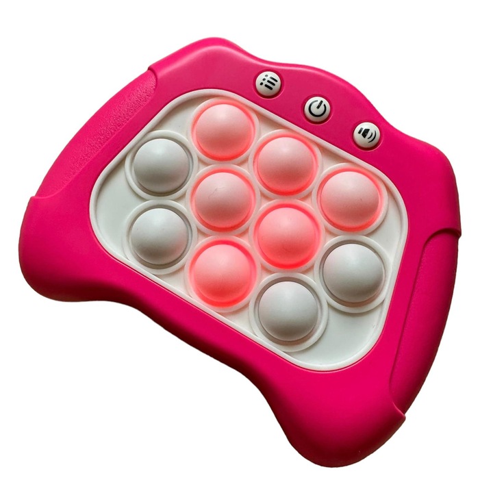 Интерактивна сензорна играчка Pop It, Bubble Push, Електронна, За памет и умения, Розов