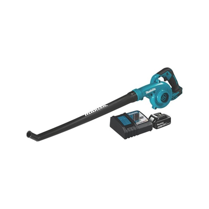Makita DUB186RT eLinx akkumulátoros fúvó, BL1850 akkumulátorral és DC18RC gyorstöltővel