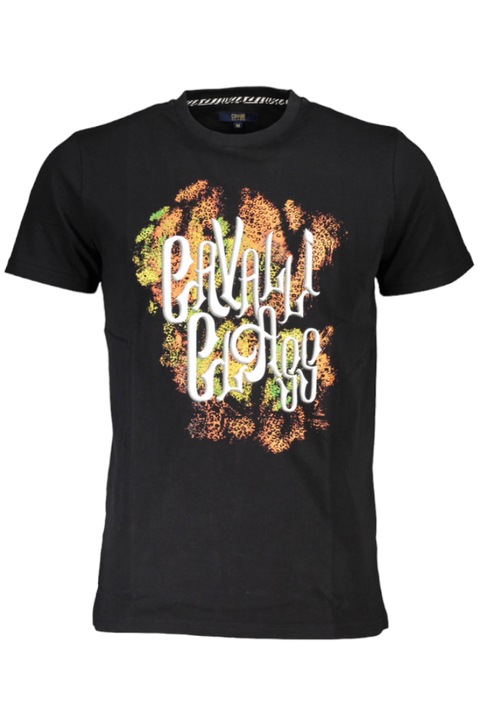 Tricou cu imprimeu logo, Cavalli Class, Negru