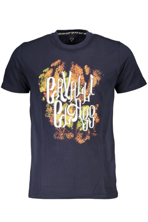Tricou cu imprimeu logo, Cavalli Class, Bleumarin