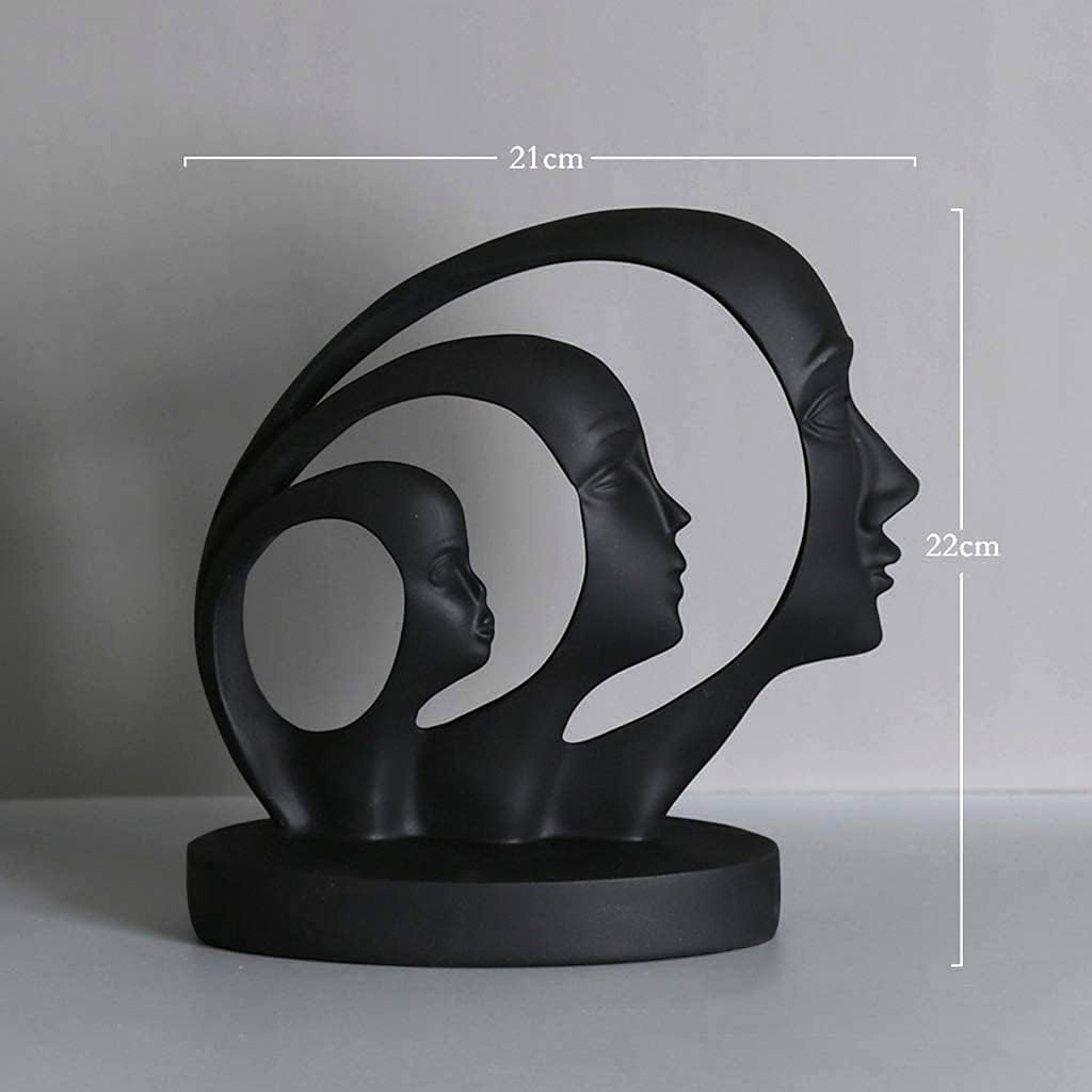 Statueta ornamentala Familie, material rasina, culoare negru mat, stil ...