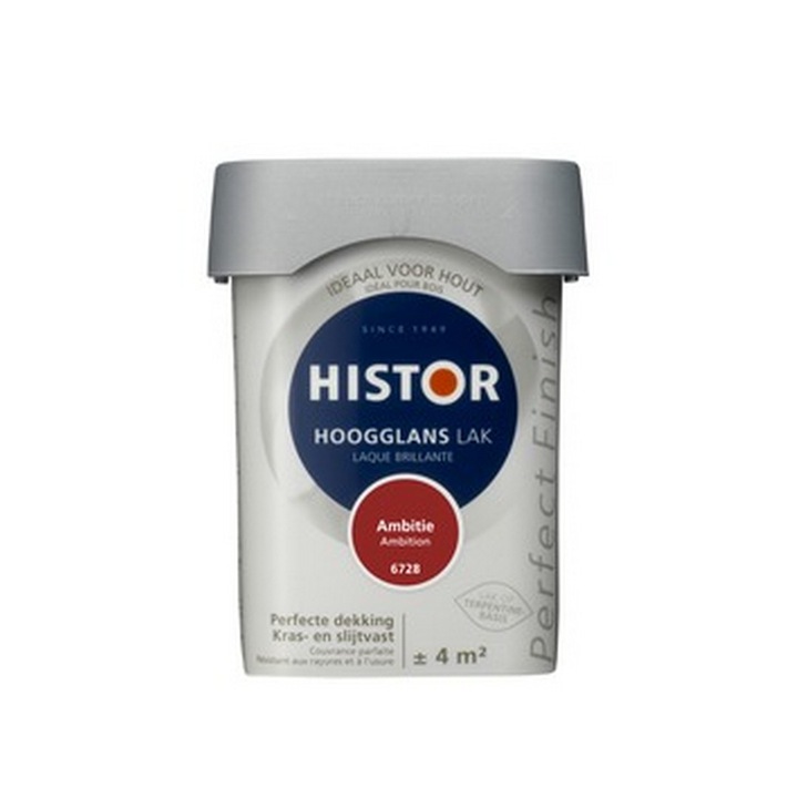 Lac colorat mat, Histor, pe baza de terebentina, Interior si exterior, rosu inchis-6728, 250 ml