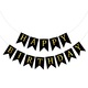 Set 20 baloane 30cm, Banner Happy Birthday Negru 12 x 17 cm