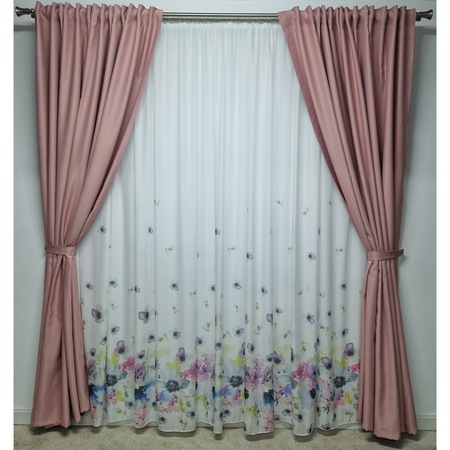 Draperie Roz Uni, Blackout cu rejansa pentru sina 2 buc x 150 x 230