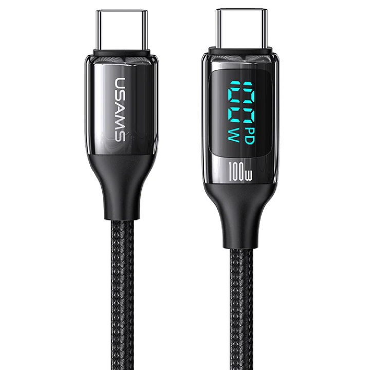 Кабел за телефон USAMS, U78, Type C – Type C, 100W, 5А, PD, 1.2m