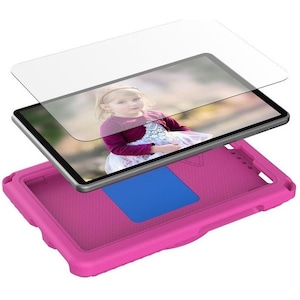 Husa protectie tableta fata/spate pentru copii, compatibila cu Samsung Galaxy TAB A7 - 10.4", TAB A8 - 10.5", cu suport-inel, protectie ecran, spuma, Ideas4Comfort, roz