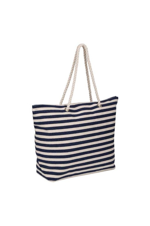 Geanta pentru Plaja, cu Dungi, Albstru Alb, 42x15x43 cm