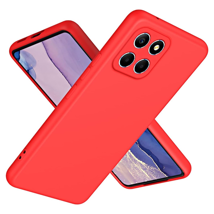 Husa Jelly Silicone Compatibil cu Honor X8a, Interior de microfibra, Flexibila, Rosu