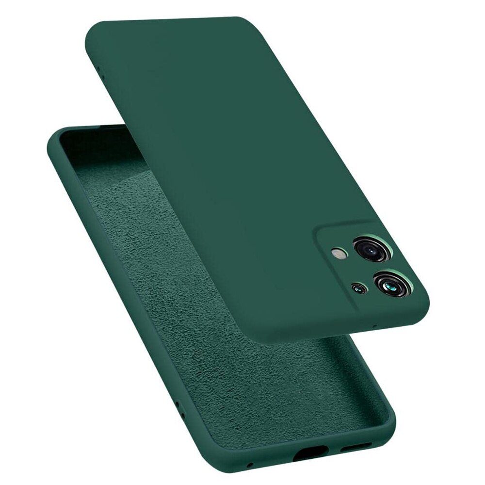 Husa Jelly Silicone Compatibil cu Oppo Reno 8 5G, Interior de microfibra, Flexibila, Verde Inchis