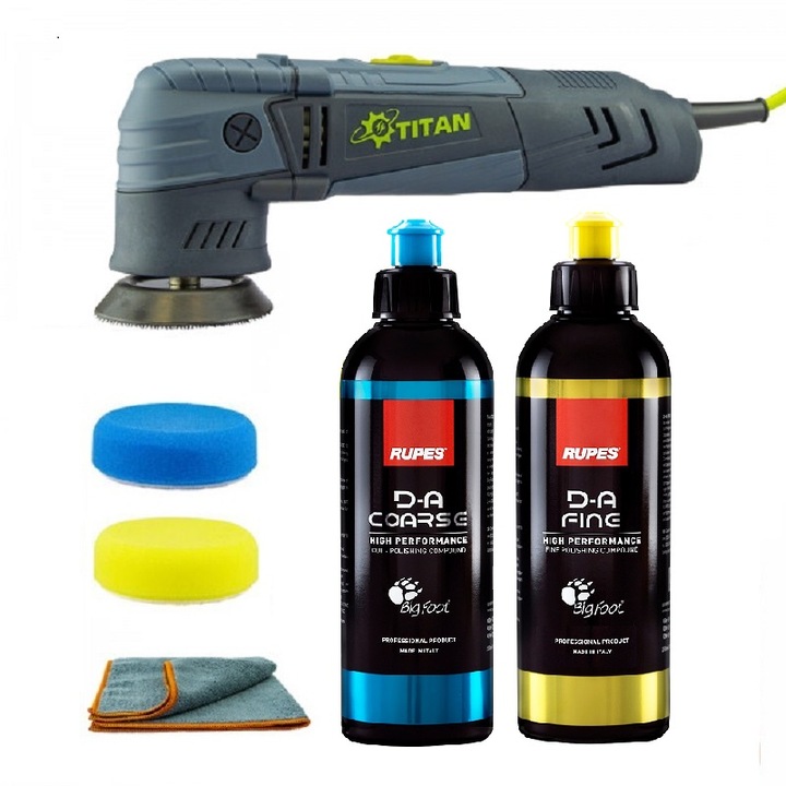 Masina polish excentric TDA75 cu set de lustruire 2 pasi Rupes, 250ml, TDA75RUPES2