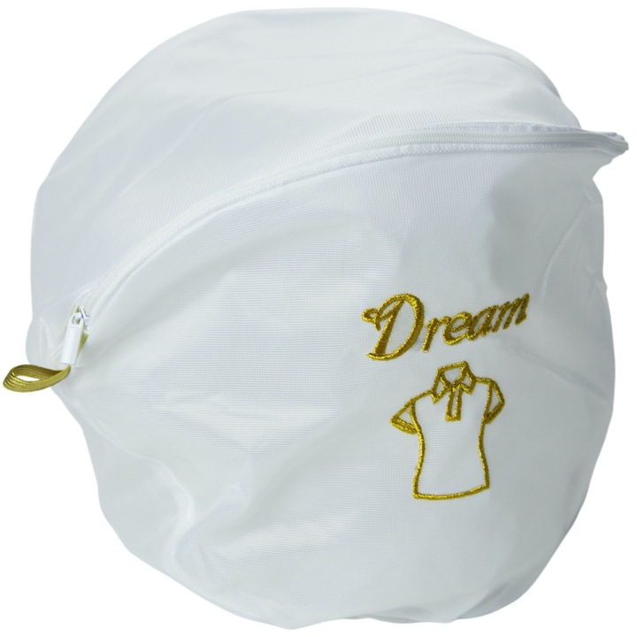 Saculet Pentru Rufe Delicate Si Lenjerie Intima, Nice Life, Cu Fermoar, 20X30X18 Cm, Alb