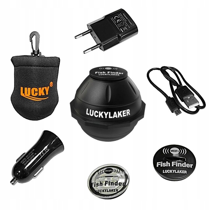Sonar pescuit Fish Finder Wireless, LUCKYLAKER FF916, Lucky, Negru ...
