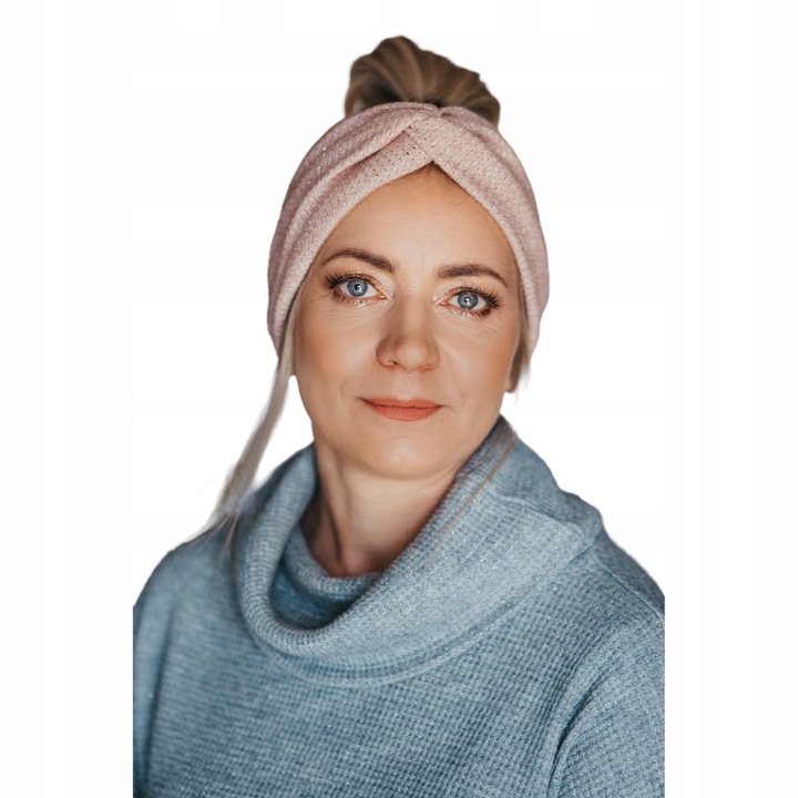 Bentita turban, Eva Design, roz, 14x60cm