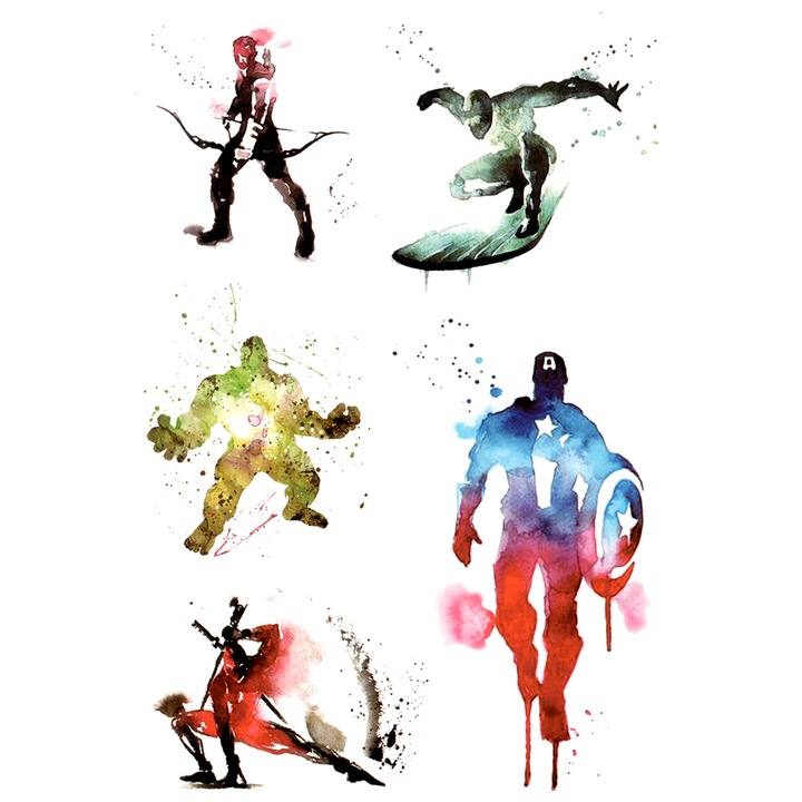 Tatuaj temporar, Flash Tattoos Romania, Justice, rezistent la apa, aplicare rapida, 15x21 cm