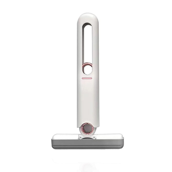 Mini mop MCleaner pentru suprafete si geamuri, cu sistem autostoarcere, un burete inclus, 30x15 cm, alb, Doty®️