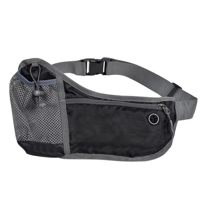 Sporttáska, állítható pánttal, víztartóval, 18,5x35cm, Fekete