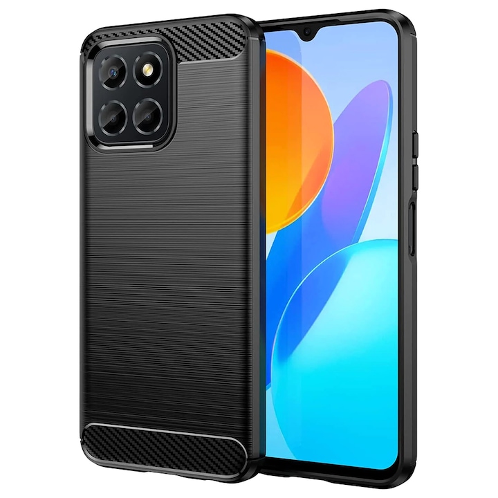 Кейс за Honor X6/X8 5G/70 Lite, Techsuit Carbon Silicone, черен