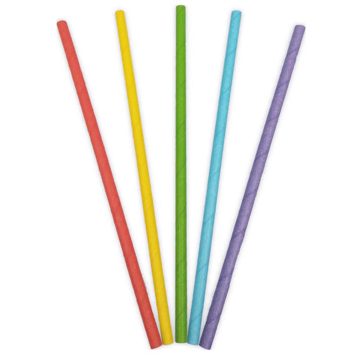 Set 50 Paie de Bautura colorate 19.5x0.6cm, 93114