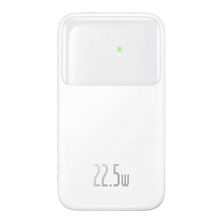 Преносима батерия Baseus Comet, 10000mAh, 22.5W, бяла