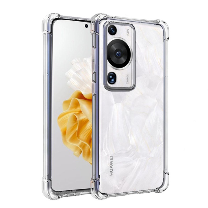 Husa compatibila cu Huawei P60 Pro, Protectie antisoc, Silicon Ultra Slim High Tech, Crystal Clear
