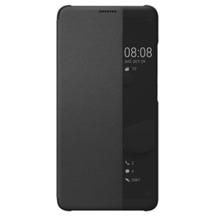 Защитен калъф Huawei Smart View Flip Case за Mate 10 - Безупречен стил и защита, екологична кожа, Черен