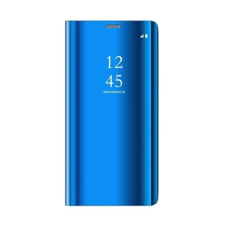 Husa Clear View pentru Samsung Galaxy J7 2017, flip cover, Albastru
