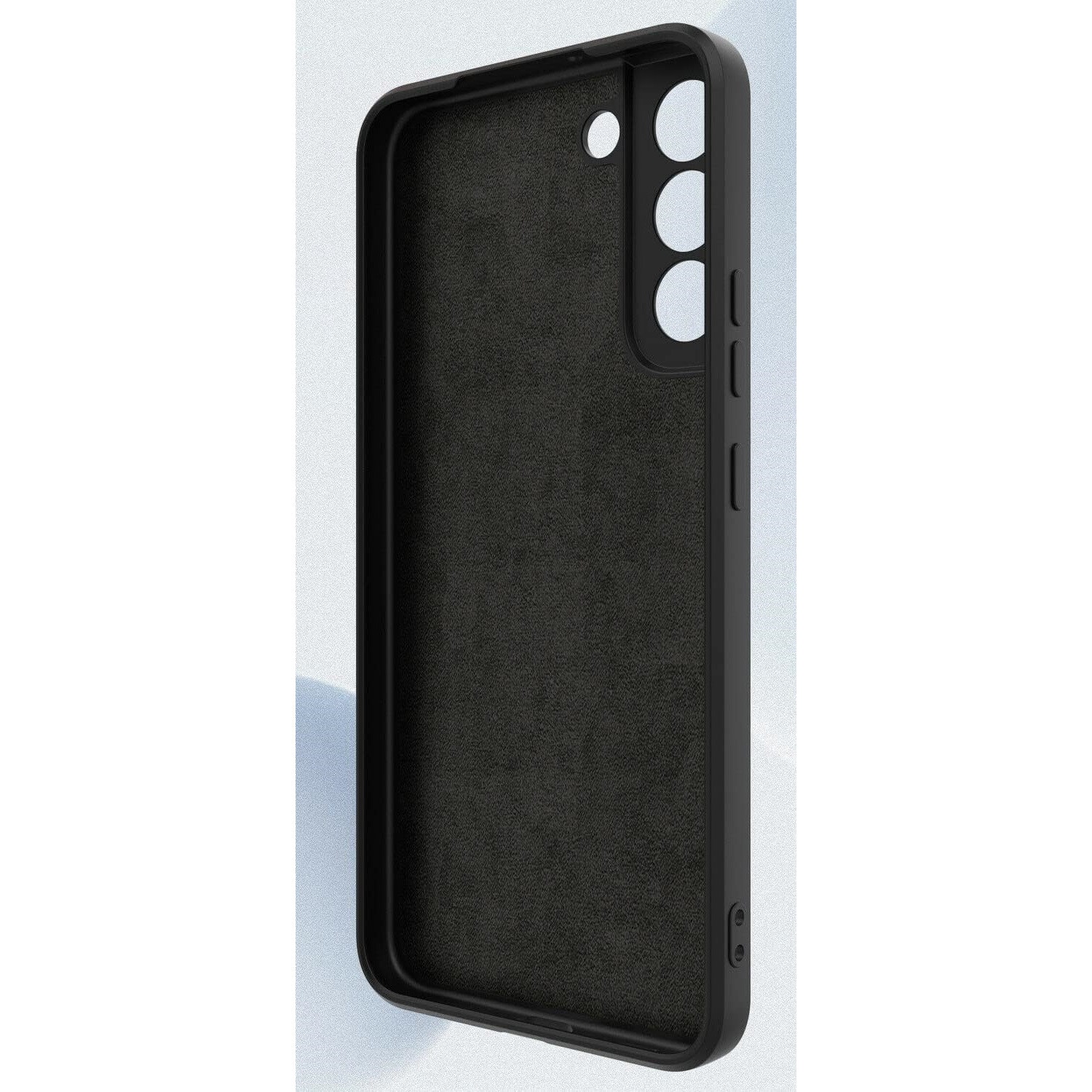 Husa protectie compatibila cu Samsung Galaxy S21 Plus, slim, silicon Negru, interior din microfibra, protectie camera, protectie ecran, ISAG
