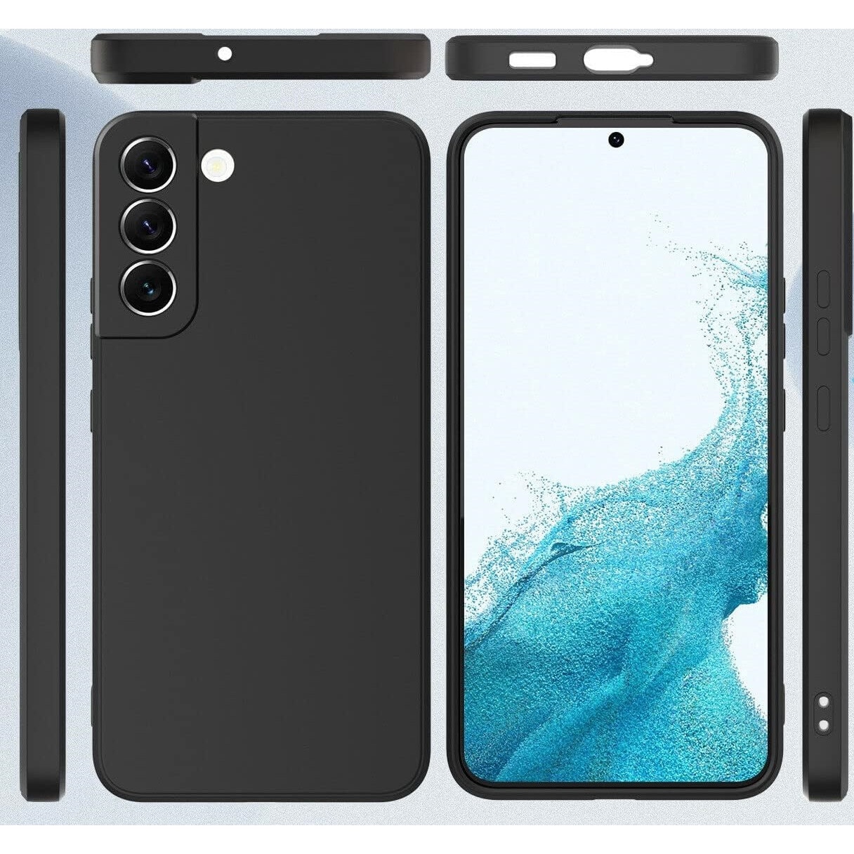 Husa protectie compatibila cu Samsung Galaxy S21 Plus, slim, silicon Negru, interior din microfibra, protectie camera, protectie ecran, ISAG