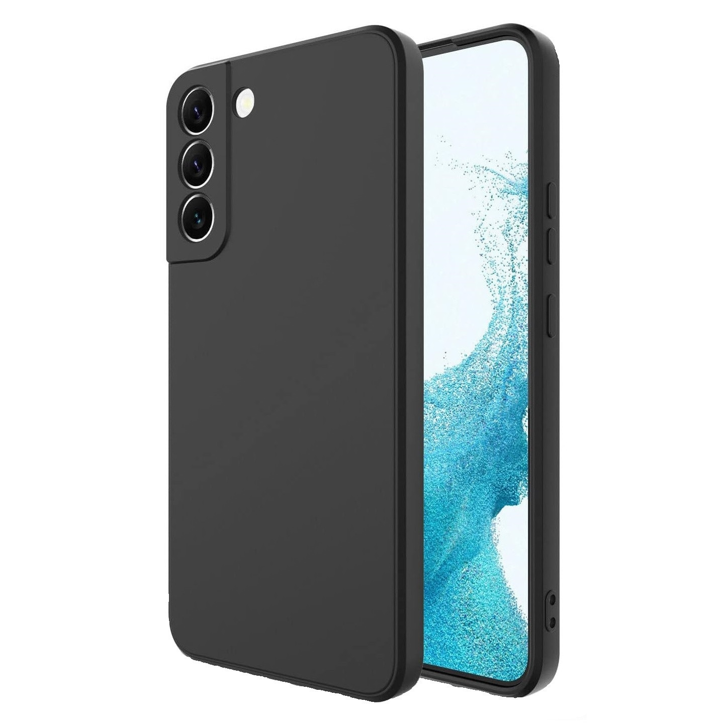 Husa protectie compatibila cu Samsung Galaxy S21 Plus, slim, silicon Negru, interior din microfibra, protectie camera, protectie ecran, ISAG