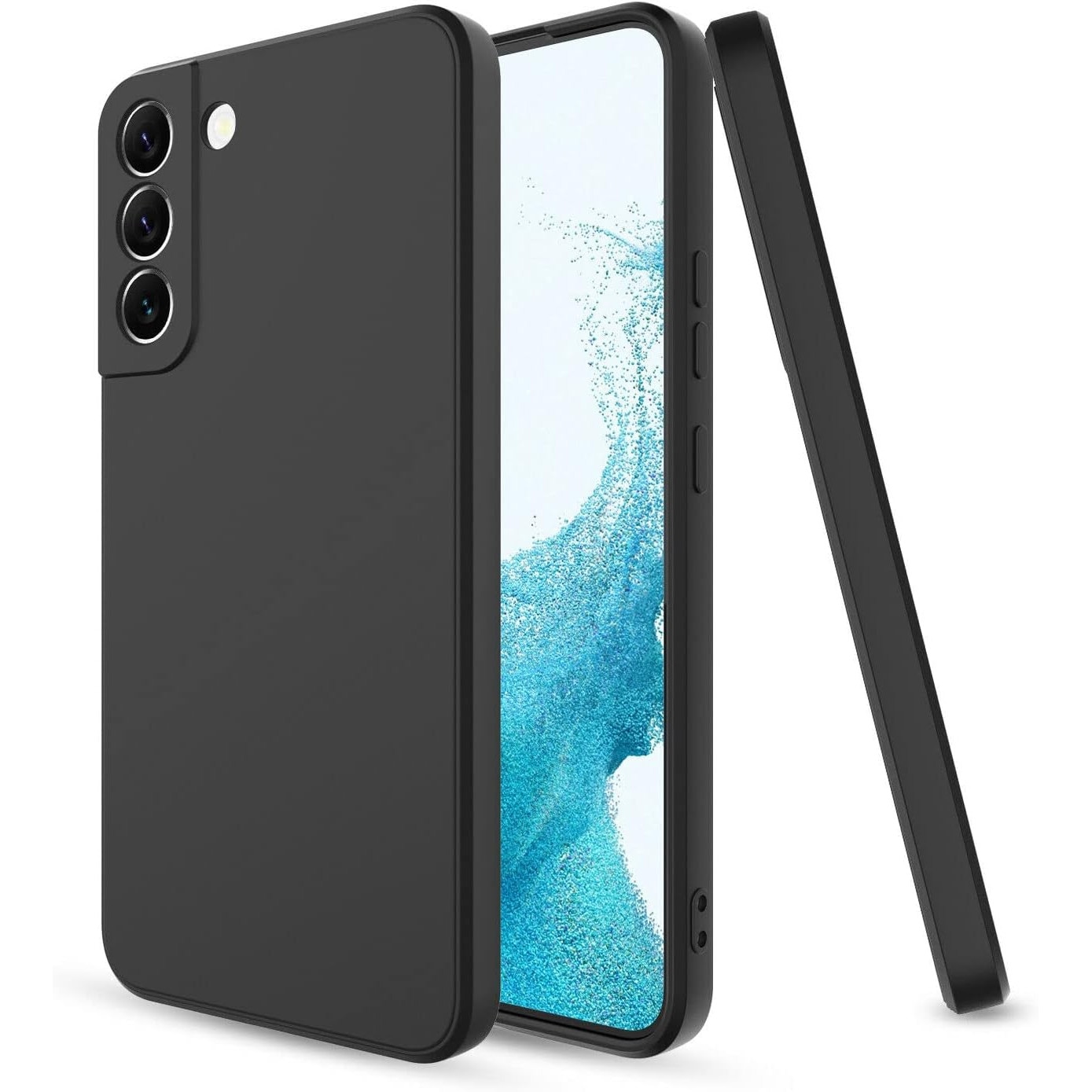 Husa protectie compatibila cu Samsung Galaxy S21 Plus, slim, silicon Negru, interior din microfibra, protectie camera, protectie ecran, ISAG