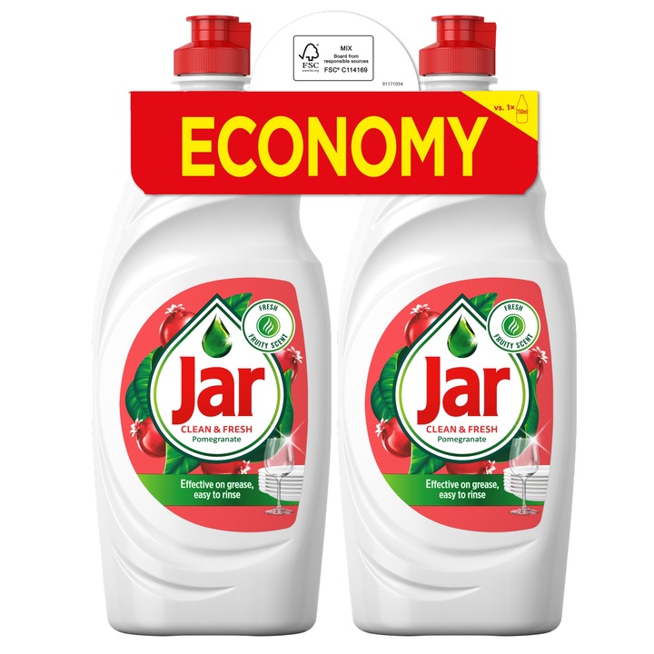 Jar Clean & Fresh mosogatószer gránátalma illatban, 2x900ml
