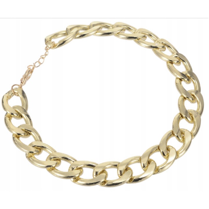 Colier caini, Aliaj metal, L, Auriu